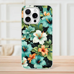 Tropical Hibiscus iPhone Case for iPhone 13–16, floral Hawaiian design on a slim matte shell