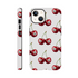 Lucky cherries wraparound print tough phone case for iPhone 16/15/14/13 with dual-layer protection.