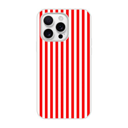 Red striped minimalist retro iPhone case for 13-16 with a smooth matte finish.