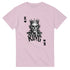 Pink men's graphic T-shirt featuring a skull king with crown and bold KING lettering.