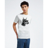 Gangster Dog graphic tee on a man; white cotton blend shirt with a dog wearing sunglasses and a chain.