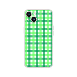 Green gingham iPhone case with a bold checkered pattern for a playful, cute look.