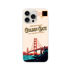 Vintage Postcard iPhone Case with Golden Gate Bridge design, San Francisco, USA Holiday cover
