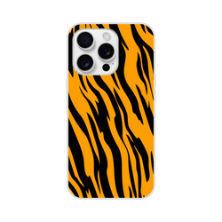 Orange and Black Tiger Print iPhone Case (13–16) with slim matte shell and bold animal aesthetic.