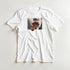 White cotton-blend tee featuring bold pop-art lips with cherries graphic on front.