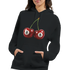 Lucky Cherries Jumper Women's Hoodie: black cotton-blend fleece with two red cherries and 8-ball graphic.