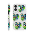 Chill dog with sunglasses and green popsicle pattern on a glossy dual-layer iPhone case for iPhone 16/15/14/13