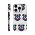 Vibrant bulldog graphic on a rugged two-layer iPhone case with sunglasses pattern for iPhone 16–13.