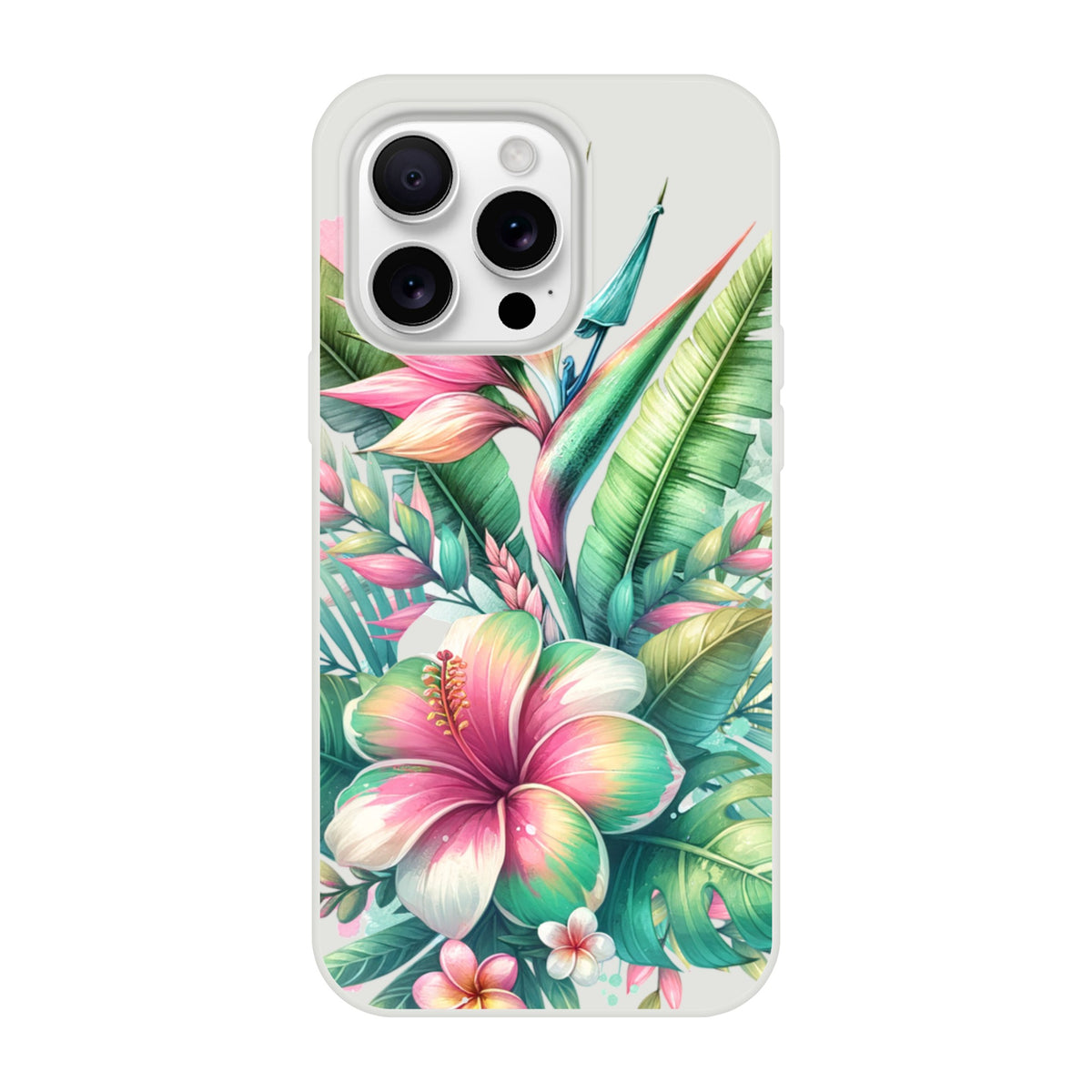 Exotic Flowers tropical floral iPhone case, slim protective cover for iPhone 16/15/14/13, vibrant hibiscus bloom design