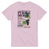 Grapes women's graphic T-shirt in pink cotton blend with grape bunch illustration.