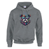 British Bulldog Jumper Men's Graphic Hoodie in gray 50/50 cotton-poly with a colorful bulldog graphic