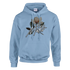 Light blue hoodie featuring You Matter slogan with a floral backdrop and front pouch pocket.