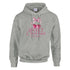 Grey women's hoodie, soft cotton-blend, with pink cherry graphic and Sweet Cherries are my passion slogan.
