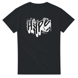 Black men's graphic T-shirt in a soft cotton blend with white graffiti Hype logo on the front.