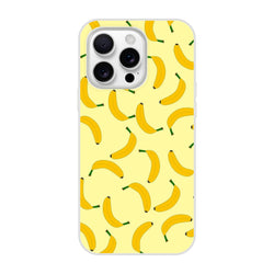 Yellow banana-pattern iPhone case for 13-16, slim matte shell with banana print