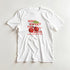 White women's Sweet Cherries graphic tee with red cherry print and bold text on a soft cotton blend.