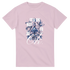 Pink cotton-blend tee featuring blue floral graphic and It's OK Not To Be OK slogan.
