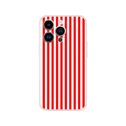 Red striped minimalist retro iPhone case for 13–16 with a slim matte finish.