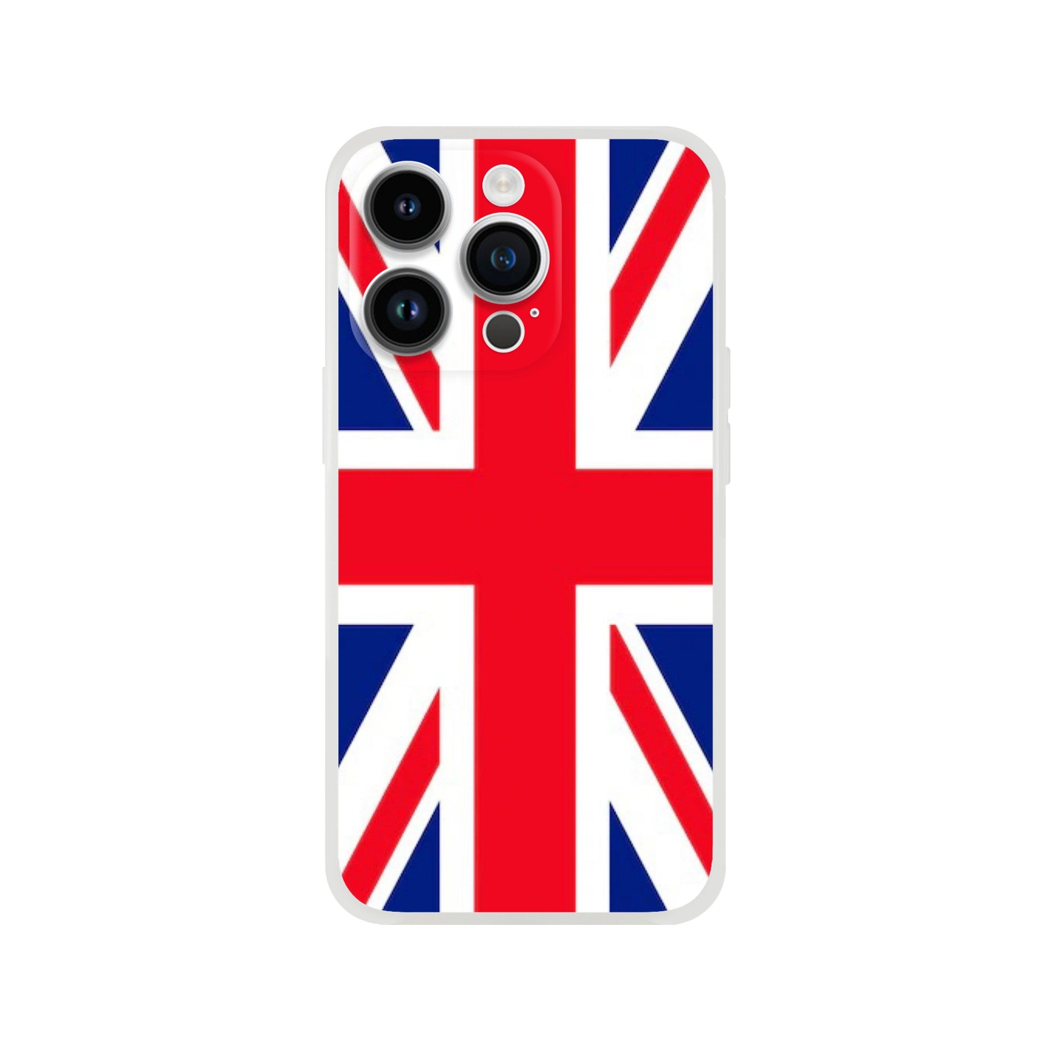 Union Jack flag iPhone case with slim protective cover for iPhone 16, 15, 14, 13.