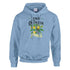 Lemon women's cotton-blend hoodie in blue with lemon branch graphic and banner, sizes S–XL.