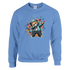Blue Dab Teddy Bear men's graphic sweatshirt in soft 50/50 cotton-poly blend, sizes S to XL, bold bear graphic.