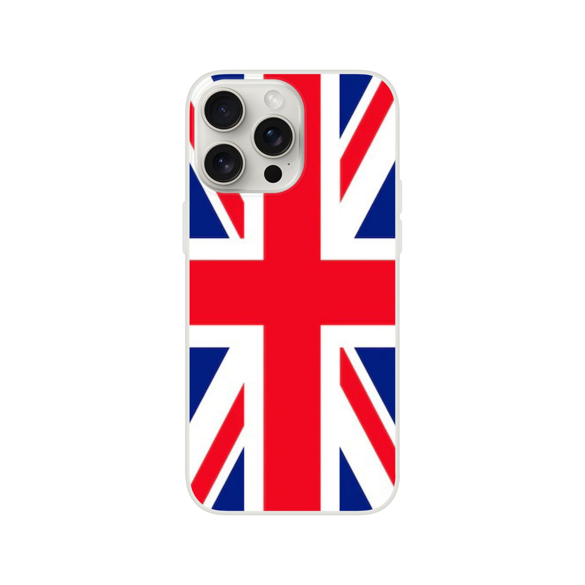 Union Jack flag design iPhone case with slim protective profile for iPhone 13–16.