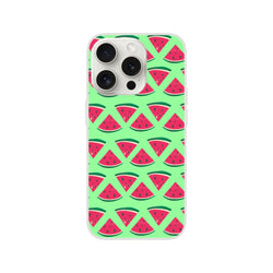 Cute watermelon pattern iPhone case with slim matte finish and shock-absorbing TPU for summer protection.