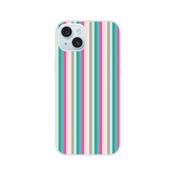 Pastel Stripe iPhone Case 13-16 with colorful vertical stripes.