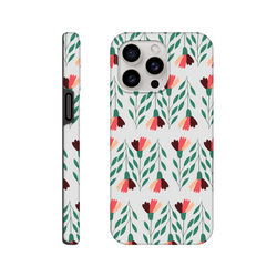 Floral wraparound print dual-layer protective case with glossy finish for iPhone 16-13