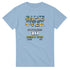 Light blue Retro Gamer men's graphic T-shirt in soft cotton blend with pixel 'GAME OVER' and 'Insert Coin' design.