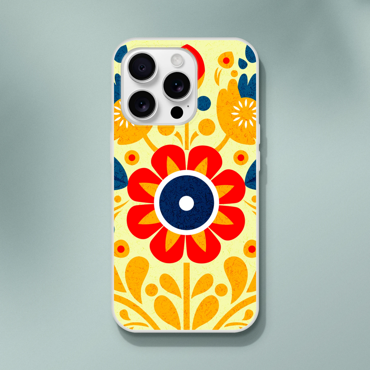 Vintage Floral iPhone Case (13-16) with retro aesthetic botanical print slim matte finish shock-absorbing TPU