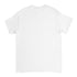 White cotton-blend women's crew-neck T-shirt with plain back.