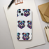 Colorful bulldog pattern on a tough iPhone case with sunglasses and a spiked collar; wraparound print for iPhone 13–16.
