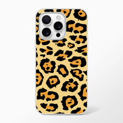 Classic leopard print iPhone case for 13–16 with retro animal pattern.
