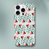 Floral wraparound phone case for iPhone 16/15/14/13 with leafy pattern and flowers, double-layer protection.