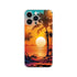 Tropical sunset palm trees design on a slim protective iPhone case for iPhone 16/15/14/13
