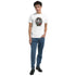 Men's Geisha Girl Japanese graphic T-shirt on white, crew-neck, short-sleeve with colorful geisha artwork.