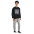 Male model wearing Car Jumper JDM Sweatshirt; black, soft cotton-poly blend with urban car graphic.