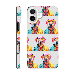 Gent Dog phone case with tough dual-layer protection and wraparound colorful dog print for iPhone 16/15/14/13