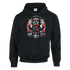Men's black DJ Bear hoodie with bold bear DJ graphic, headphones, sunglasses, and turntable.