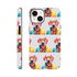 Colorful dog portraits on a tough iPhone case with wraparound print and glossy dual-layer protection.