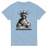Statue of Liberty wearing headphones DJing at a turntable on a graphic T-shirt.