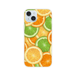 Cute citrus fruit iPhone case for iPhone 13-16 with orange, lemon, and lime slices in tropical design