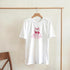 White women's cherries graphic tee with pink cherries and bow, 'Sweet Cherries are my passion'; sizes S-XL.