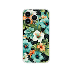 Tropical hibiscus floral iPhone case for 13-16 with a slim matte shell and vibrant Hawaiian print.
