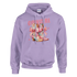 Pastel lavender Women's Cute Cowgirl Hoodie with colorful cowboy boot graphic cozy 50/50 cotton-polyester pouch pocket.