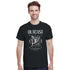 Outcast men's graphic T-shirt in black with white gothic print featuring a winged figure.