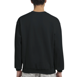 Back view of black Grizzly Bear men's graphic sweatshirt in soft cotton-polyester blend.