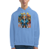 Men's Urban Teddy Bear Hoodie in light blue with a colorful streetwear graphic.
