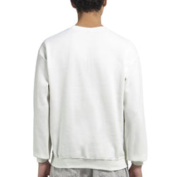 Back view of DJ Club men's graphic sweatshirt in white, 50/50 cotton-poly blend.
